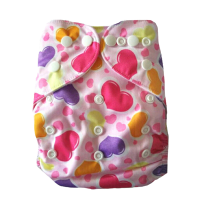 Pocket Diaper with Microfiber Insert *Pink Heart*