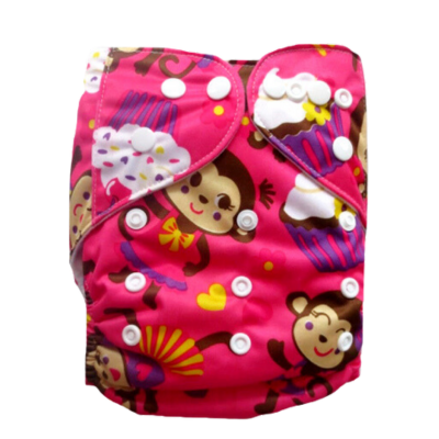 Pocket Diaper with Microfiber Insert *Naughty Monkey*