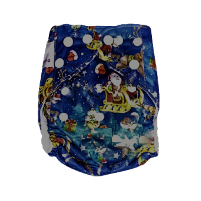 Newborn Pocket Diaper with Microfiber Insert *Santa*