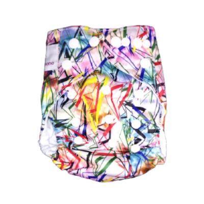 Newborn Pocket Diaper with Microfiber Insert *Angel Angles*