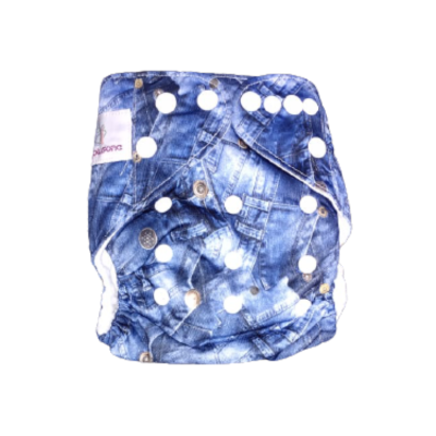 Newborn Pocket Diaper with Microfiber Insert *Denim*