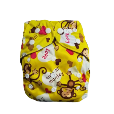 Bamboo Diaper with Insert *Cute Monkey*