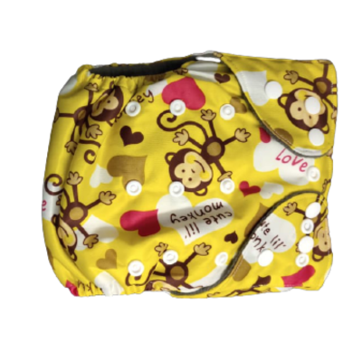 Bamboo Diaper with Insert *Cute Monkey*